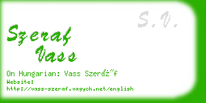 szeraf vass business card